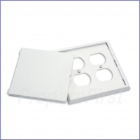 Outlet Cover - QUAD - REMOVABLE SOLID FACE PLATE - WHITE