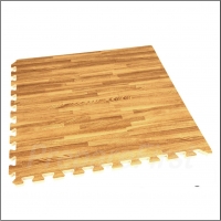 Cushioned Floor Mat - Wood Grain - 2 x 2 Foot Section - LIGHT OAK