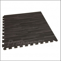 Cushioned Floor Mat - Wood Grain - 2 x 2 Foot Section - BLACK