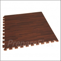 Cushioned Floor Mat - Wood Grain - 2 x 2 Foot Section - CHERRY