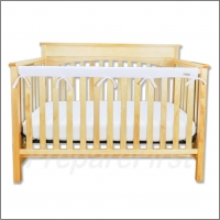 Crib Rail Teething Barrier - WHITE - Small Height - Front Rail