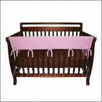 Crib Rail Teething Barrier - PINK - Tall Height - Front Rail