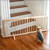 Gate - WOOD - Pet - Free-Standing - Expandable - WHITE