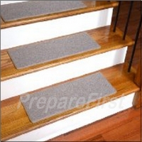 Non-Slip Stair Safety Carpet Pads - BEIGE - STYLE #1 - 23 x 8 INCH - 13 COUNT