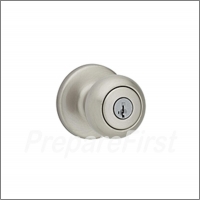 Door Lock - SATIN NICKEL - Keyed Knob