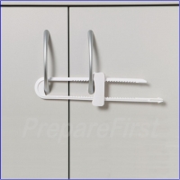 Cabinet Lock - Double Door - SINGLE LOOP #1 - WHITE