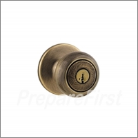 Door Lock - ANTIQUE BRASS - Keyed Knob