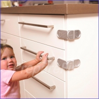 Cabinet & Drawer Lock - Exterior L Type #3 - SILVER/STAINLESS