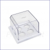 Outlet Cover - OVERSIZED - QUAD - WHITE & CLEAR COVER
