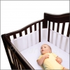 Crib Safety Horizontal Bumper - Breathable Fabric - WHITE